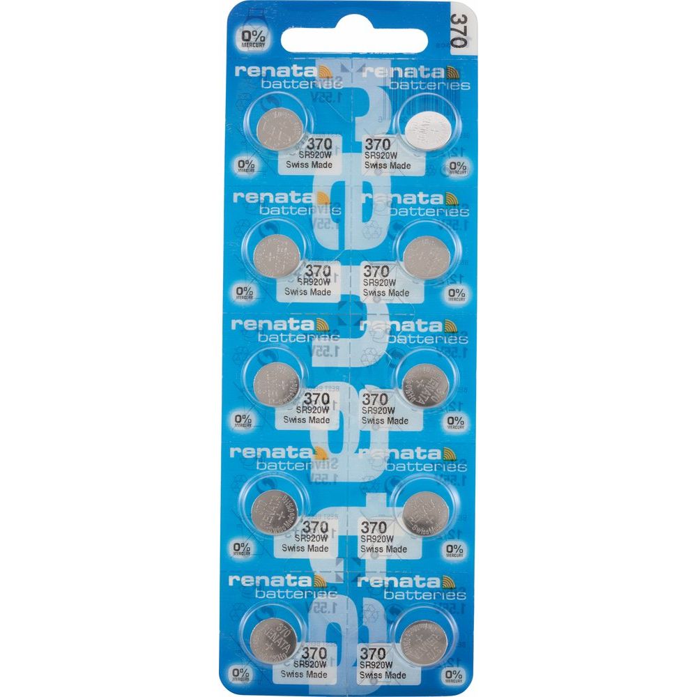 Renata® 0% Mercury Silver Oxide Watch Batteries – 1.55V, Long-Lasting, High & Low Drain (10-Pack)