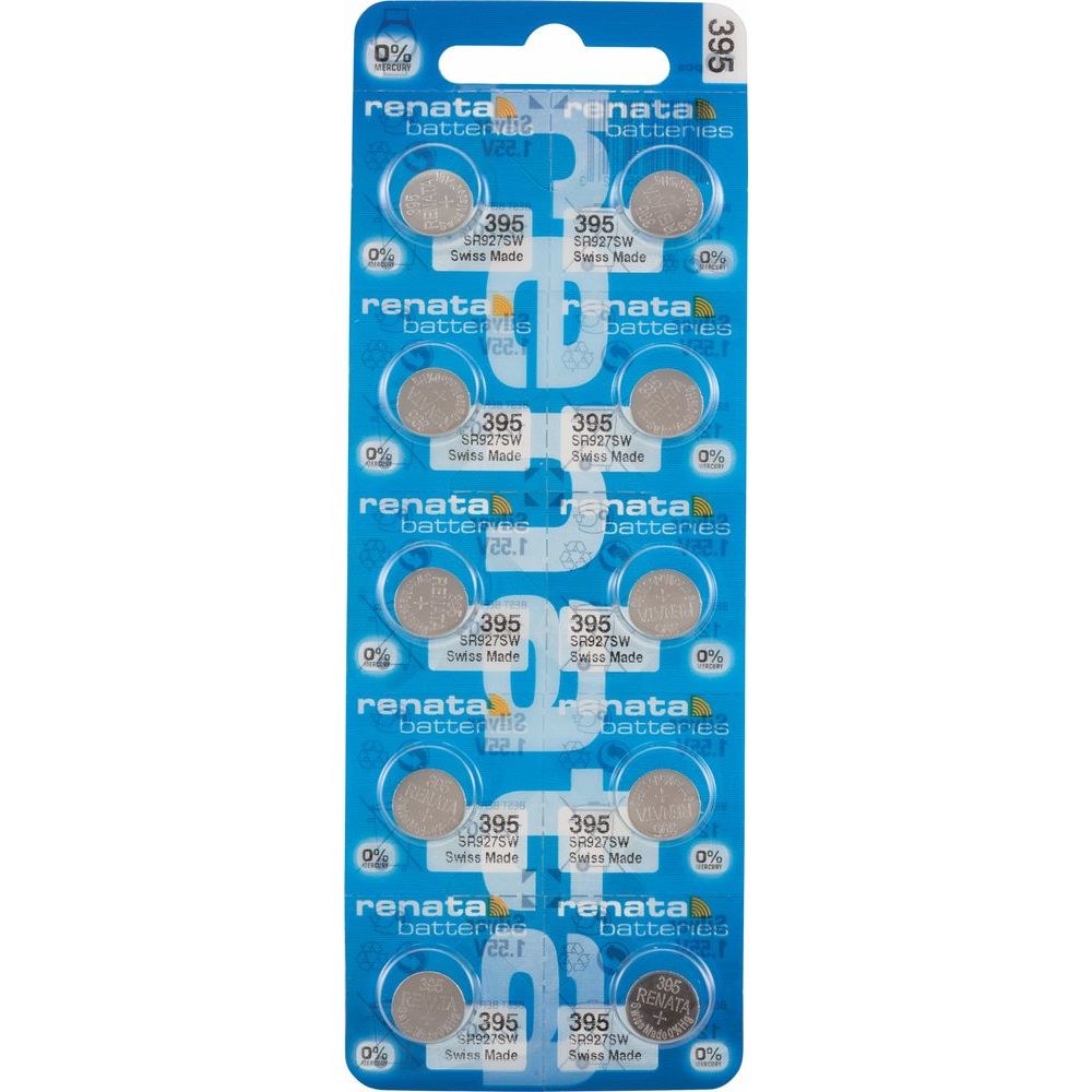 Renata® 0% Mercury Silver Oxide Watch Batteries – 1.55V, Long-Lasting, High & Low Drain (10-Pack)