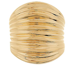 Bronze Bold Polished Ribbed Saddle Ring by Bronzo Italia, Size 5