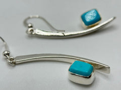 Jay King Sterling  Silver Sonora Blue Turquoise Drop Earrings, 1-1/4"
