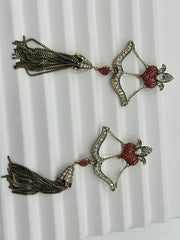 Heidi "Take Aim" Multicolor Crystal Bow Earrings, 4"