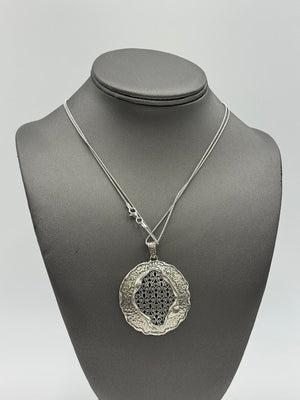 LiPaz Sterling Silver Floral Filigree Textured Pendant Necklace, 36"