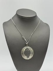 LiPaz Sterling Silver Floral Filigree Textured Pendant Necklace, 36"
