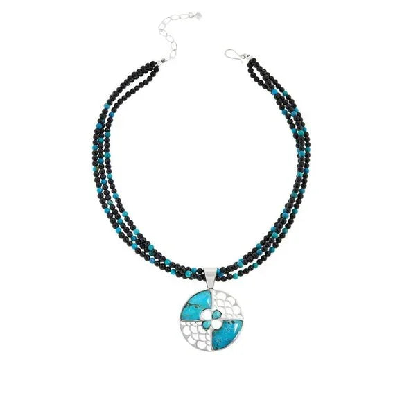 Jay King Sterling Silver Gallery Collection Andean Blue Turquoise Pendant & Necklace 20"