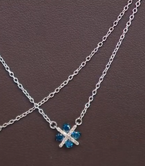 Colleen Lopez Sterling Silver 0.33ctw Blue & White Diamond Necklace, 18"