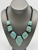 Jay King Sterling Silver Lapis & Amazonite Reversible Statement Necklace, 18"