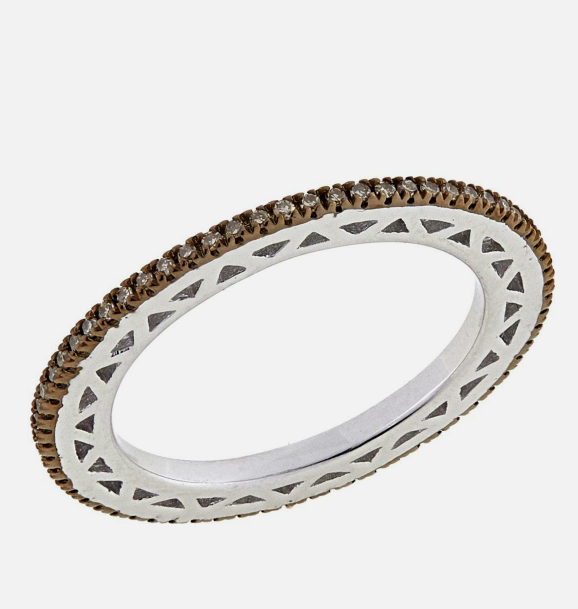 .25ctw Sterling Silver Colored Champagne Diamond Eternity Band Ring, Size 7