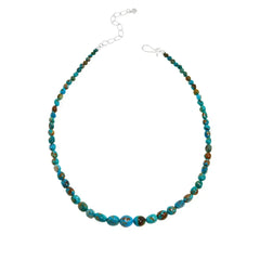 Jay King Sterling Silver Gold Color Matrix Turquoise Bead Necklace 18"