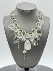 Deb Guyot Studio Sterling Silver Clear Quarts & Blue Topaz Necklace, 18"
