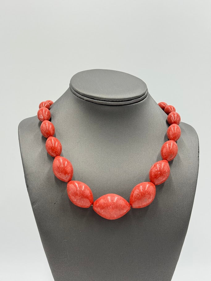 Jay King Sterling Silver Red Coral Statement Necklace, 18"