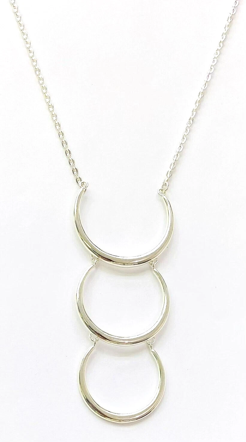 Sevilla Sterling Silver Triple Horseshoe Drop Necklace, 28"