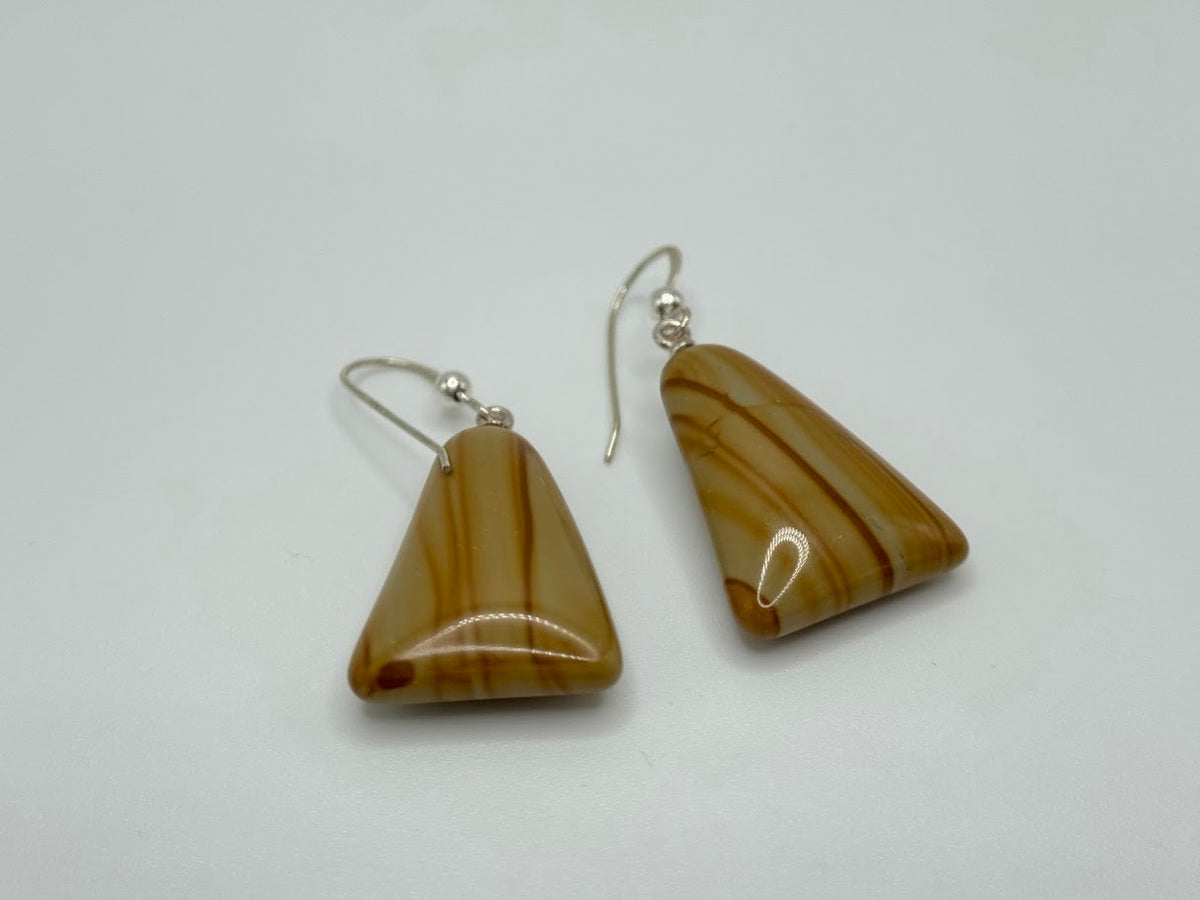 Jay King Sterling silver Picture Jasper Triangle Drop Earrings, 1-1/2"