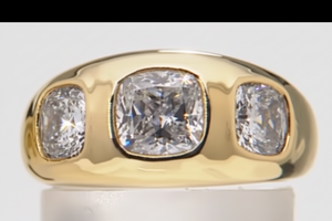 Jewels by Jen Goldtone 3-Stone Cushion-Cut Band Ring, Size 7