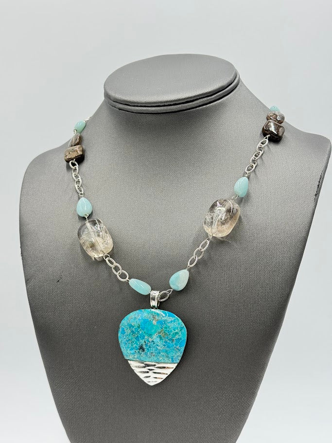 Barse Sterling Silver Multi Gemstone Pendant Station Necklace, 36"