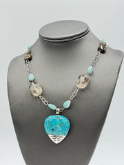 Barse Sterling Silver Multi Gemstone Pendant Station Necklace, 36"