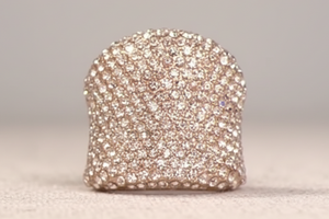 Joan Boyce Rosetone "Must Have" Pave Clear Crystal Ring, Size 6