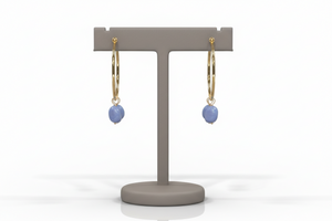 Connie Craig Carroll Jewelry Skylen Blue Opal Drop Hoop Earrings