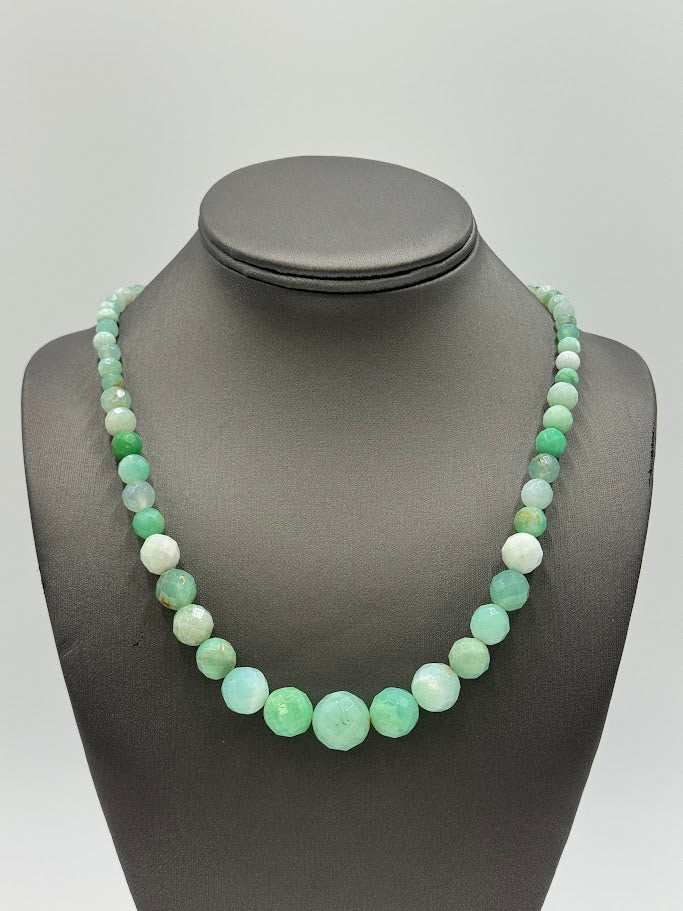 Jay King Sterling Silver Faceted Chrysoprase Beaded Necklace 18” | Artisan Southwestern Design