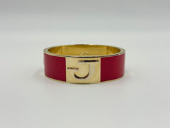 C. Wonder Purple Enamel Initial "J" Cuff Bracelet,