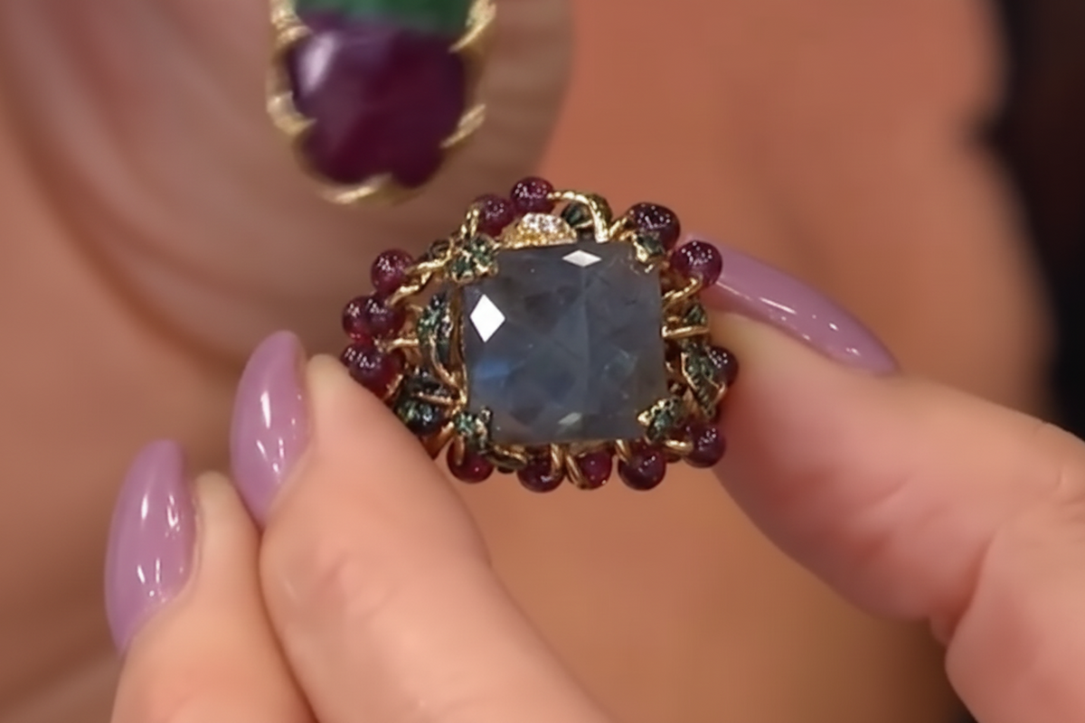 Rarities Sterling Silver Goldclad  Multigem "Floral Garden" Ring, Size 7