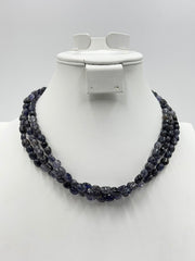 Jay King Sterling Silver Iolite Triple-strand Beaded Necklace, 18"+2"