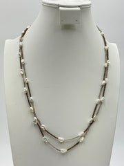 Rarities Sterling Silver Labradorite & Pearl Necklace, 54"