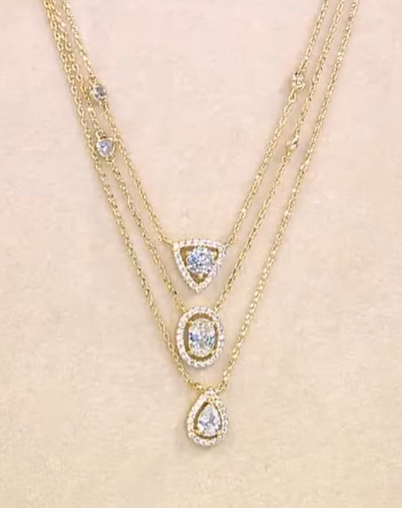 Joan Boyce Goldtone Cubic Zirconia Triple-Row Station Necklace, 18"