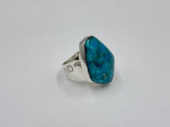 Jay King Sterling Silver Compress Turquoise Freeform Ring, Size 5