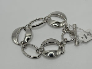 Elle Sterling Silver Open-work Station Bracelet, 8"; 6-3/4"Fit