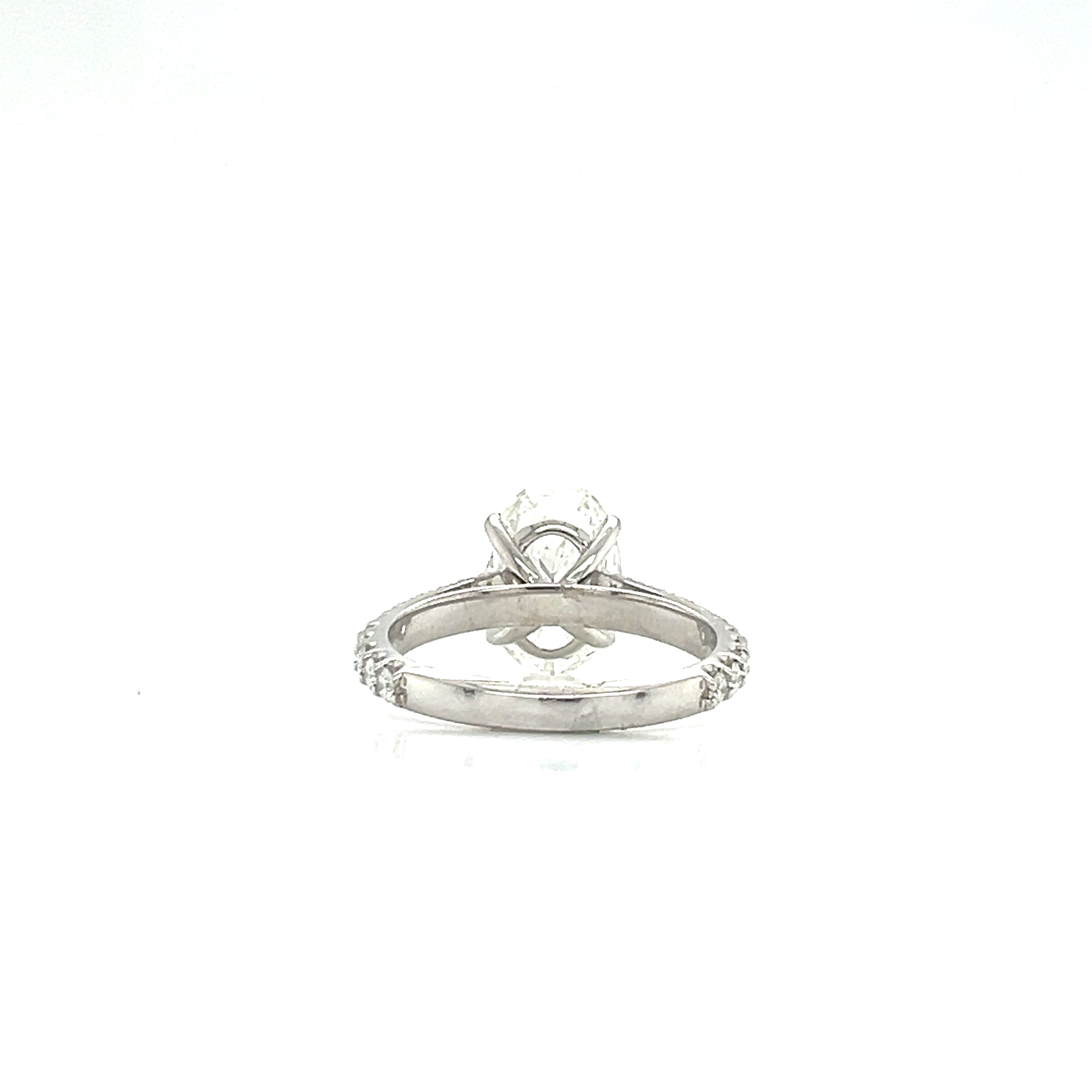 14KW 3.50cttw Lab-Grown Diamond Oval Ring - 3.00ct F/VS1 IGI Certified