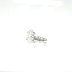 14KW 3.50cttw Lab-Grown Diamond Oval Ring - 3.00ct F/VS1 IGI Certified