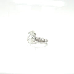14KW 4.00cttw Lab-Grown Diamond Oval Ring - 3.52ct F/VS1 IGI Certified