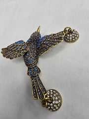 Heidi Daus Inspired "Bird in Flight" Blue & Clear Crystal Magnetic Pendant