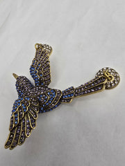 Heidi Daus Inspired "Bird in Flight" Blue & Clear Crystal Magnetic Pendant