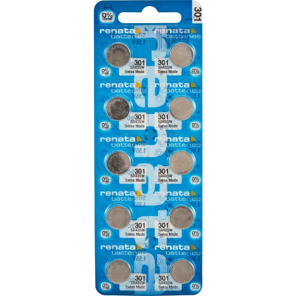 Renata® 0% Mercury Silver Oxide Watch Batteries – 1.55V, Long-Lasting, High & Low Drain (10-Pack)