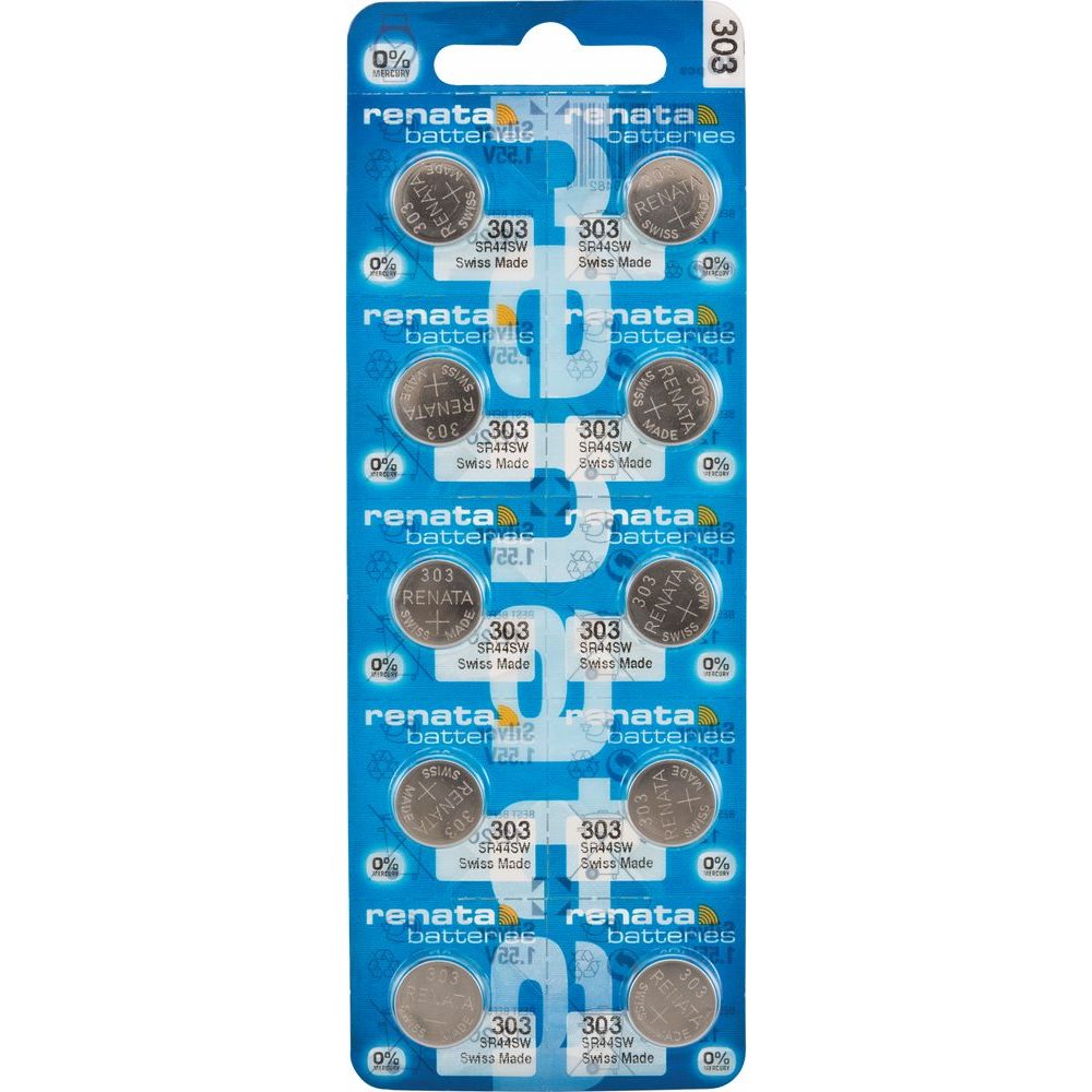 Renata® 0% Mercury Silver Oxide Watch Batteries – 1.55V, Long-Lasting, High & Low Drain (10-Pack)