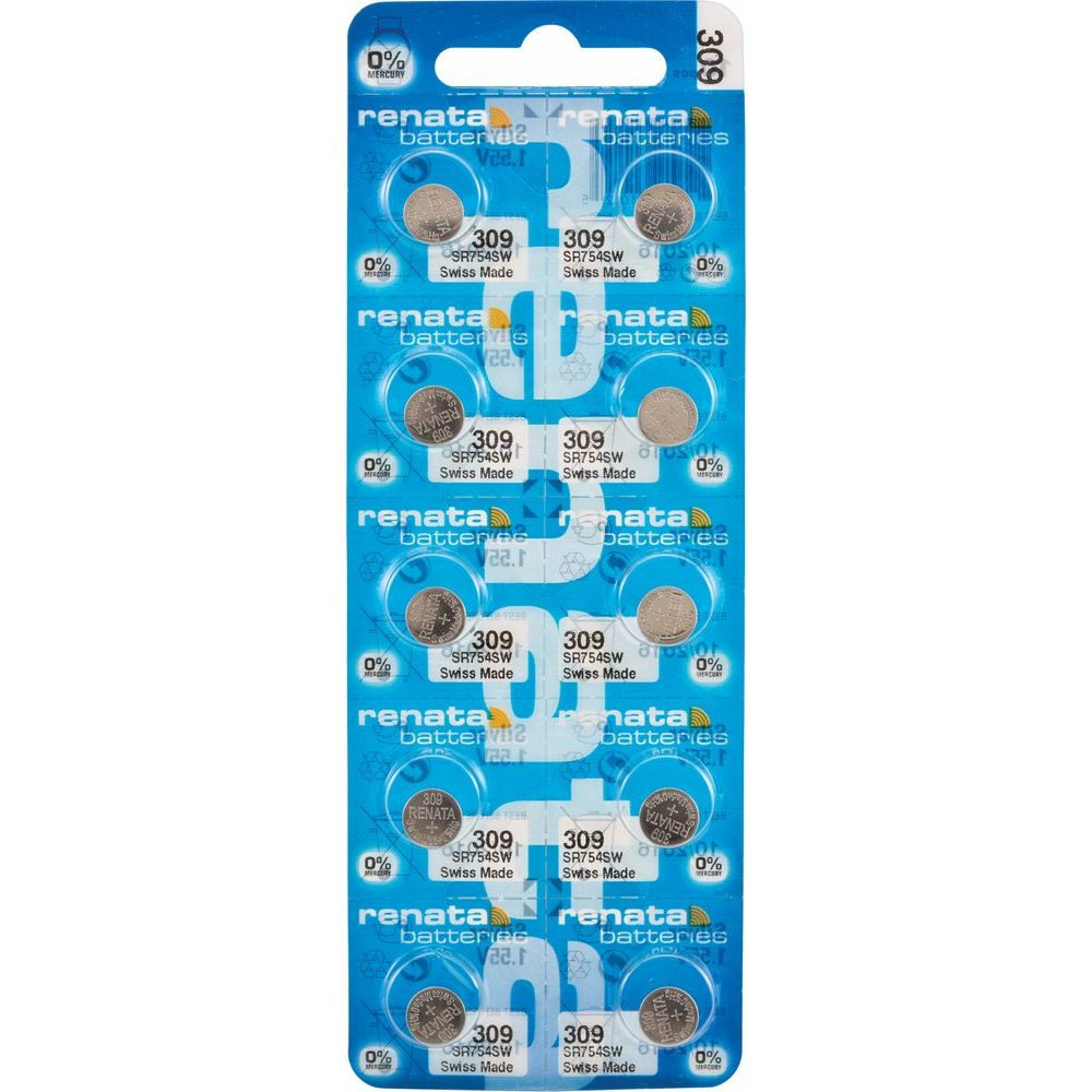 Renata® 0% Mercury Silver Oxide Watch Batteries – 1.55V, Long-Lasting, High & Low Drain (10-Pack)