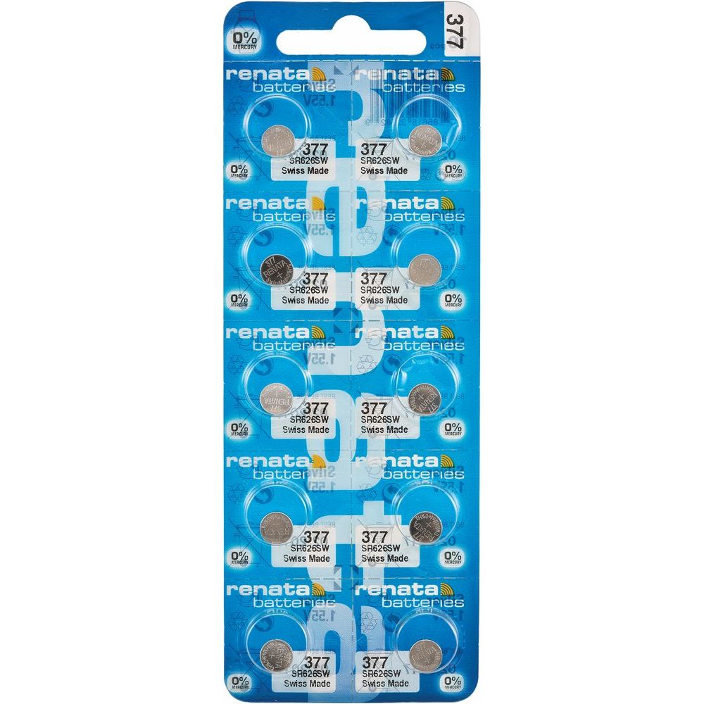 Renata® 0% Mercury Silver Oxide Watch Batteries – 1.55V, Long-Lasting, High & Low Drain (10-Pack)