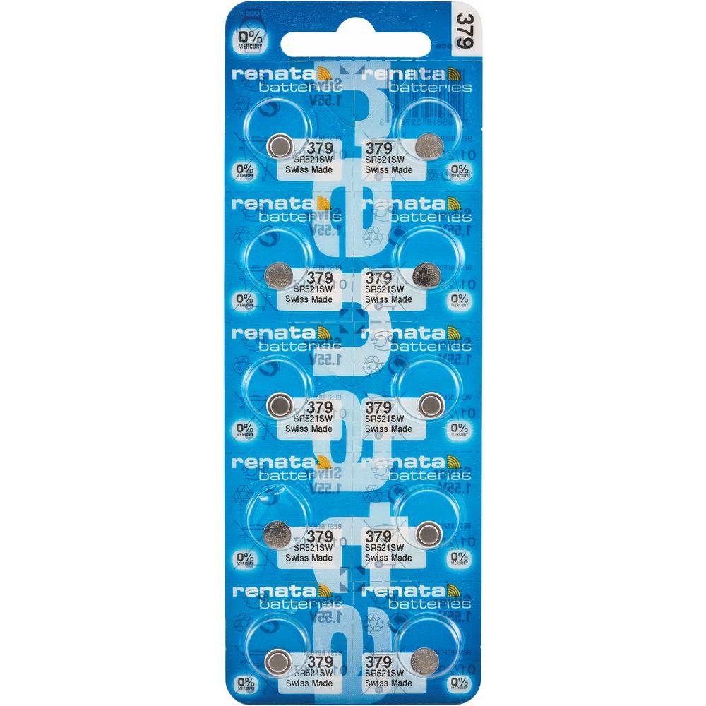 Renata® 0% Mercury Silver Oxide Watch Batteries – 1.55V, Long-Lasting, High & Low Drain (10-Pack)