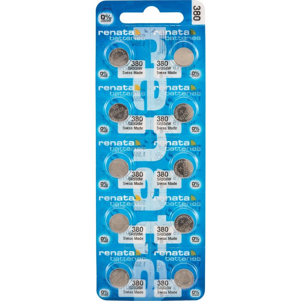 Renata® 0% Mercury Silver Oxide Watch Batteries – 1.55V, Long-Lasting, High & Low Drain (10-Pack)