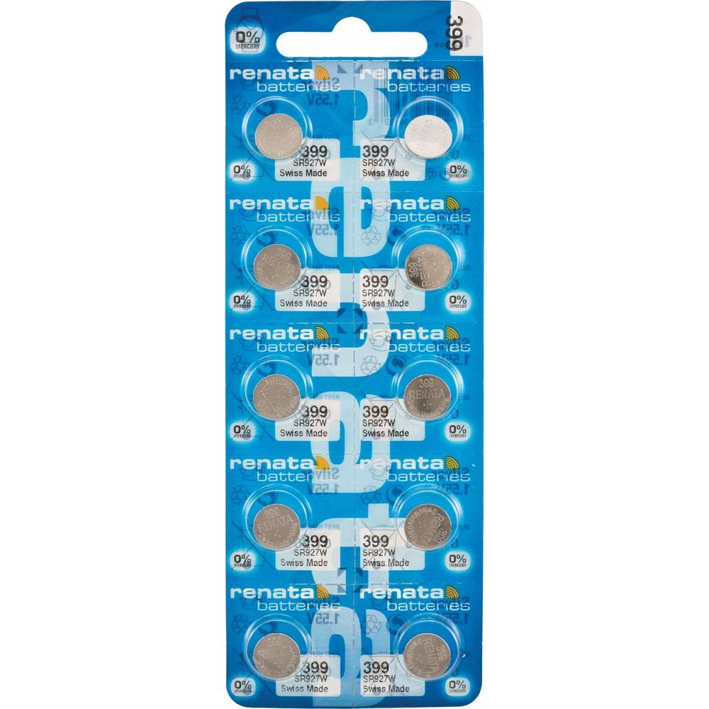 Renata® 0% Mercury Silver Oxide Watch Batteries – 1.55V, Long-Lasting, High & Low Drain (10-Pack)