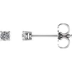 14K White Natural White Sapphire Stud Earrings