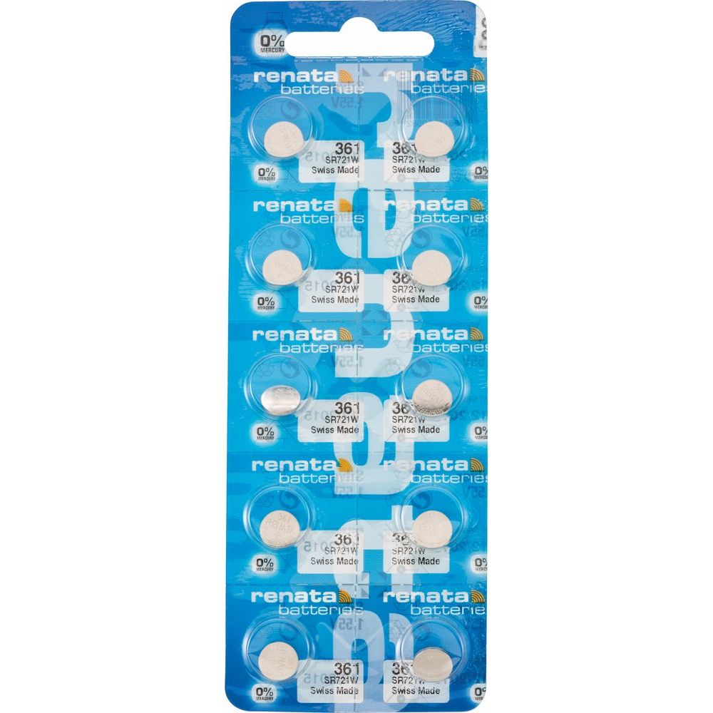 Renata® 0% Mercury Silver Oxide Watch Batteries – 1.55V, Long-Lasting, High & Low Drain (10-Pack)