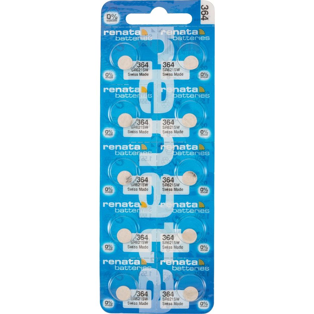 Renata® 0% Mercury Silver Oxide Watch Batteries – 1.55V, Long-Lasting, High & Low Drain (10-Pack)