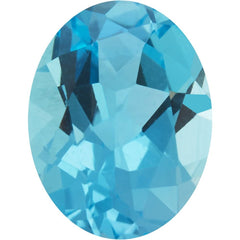 Oval Natural Swiss Blue Topaz Gemstone