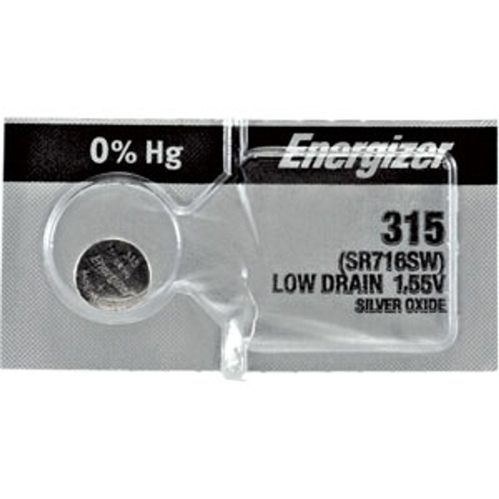 Energizer® 0% Mercury Silver Oxide Watch Battery – Long-Lasting, Low Self-Discharge, Up to 10 Years, Multiple Models Available