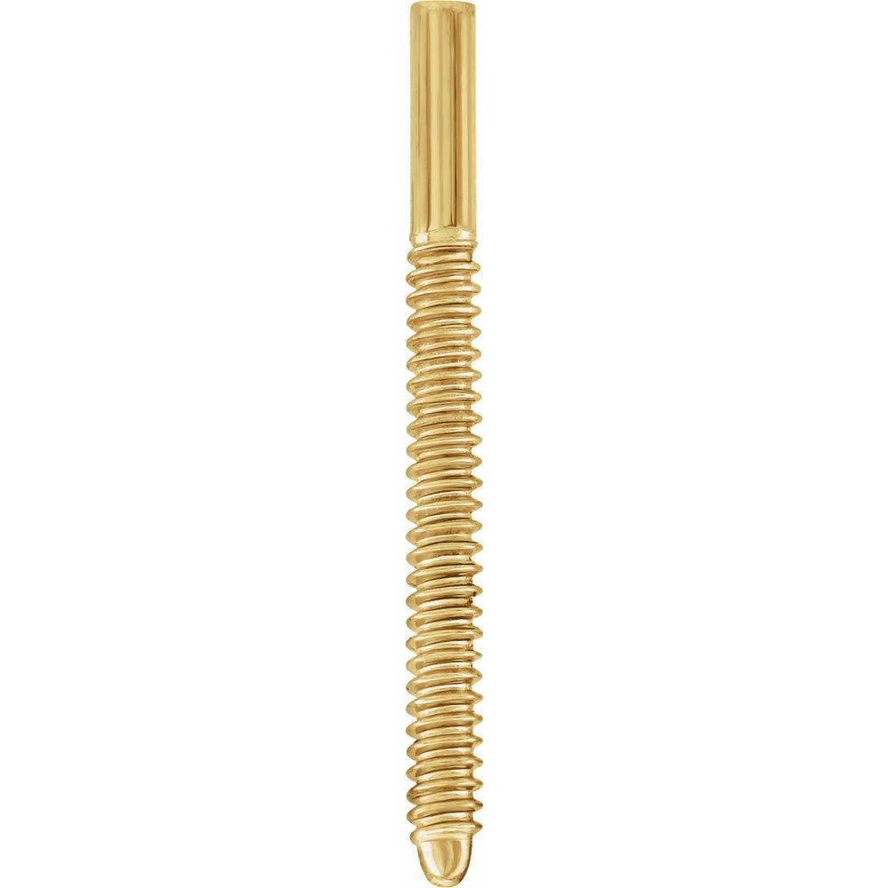 10K Yellow .039x.444" Bullet Nose Threaded Earring Post