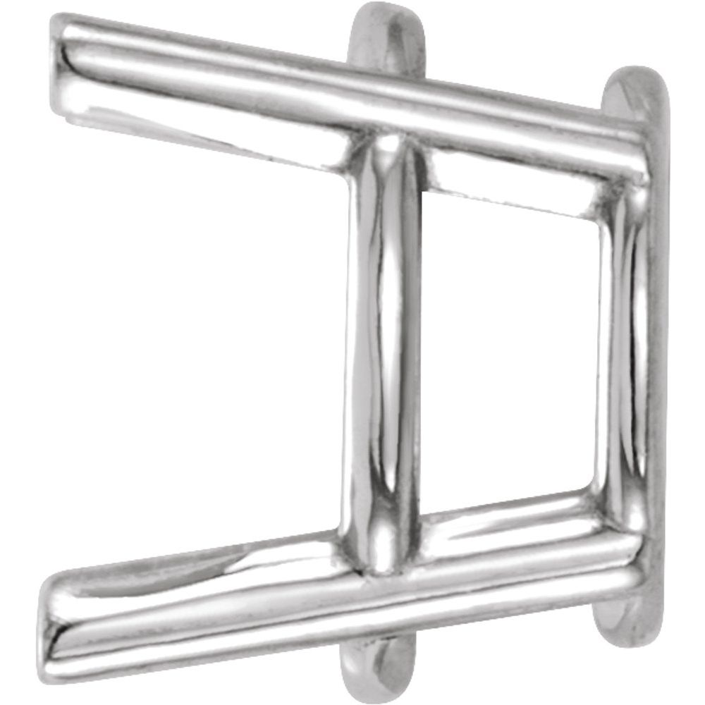 10K White 3.25 mm Round 4-Prong Earring Setting