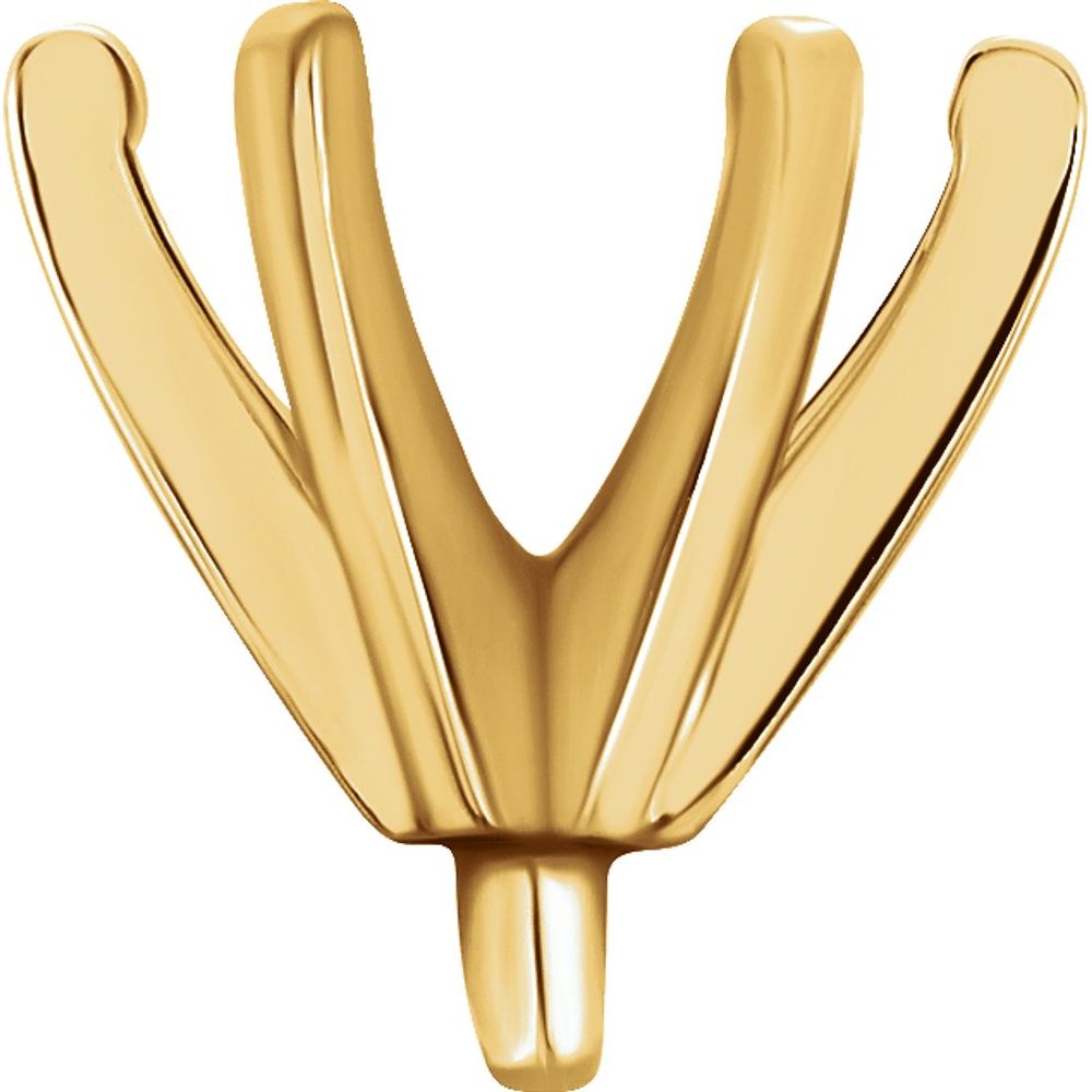 14K Yellow 12 mm Round 6-Prong Low Peg Setting