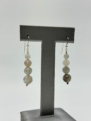 Jay King Sterling Silver Faceted Labradorite Beaded Drop Earrings 1”